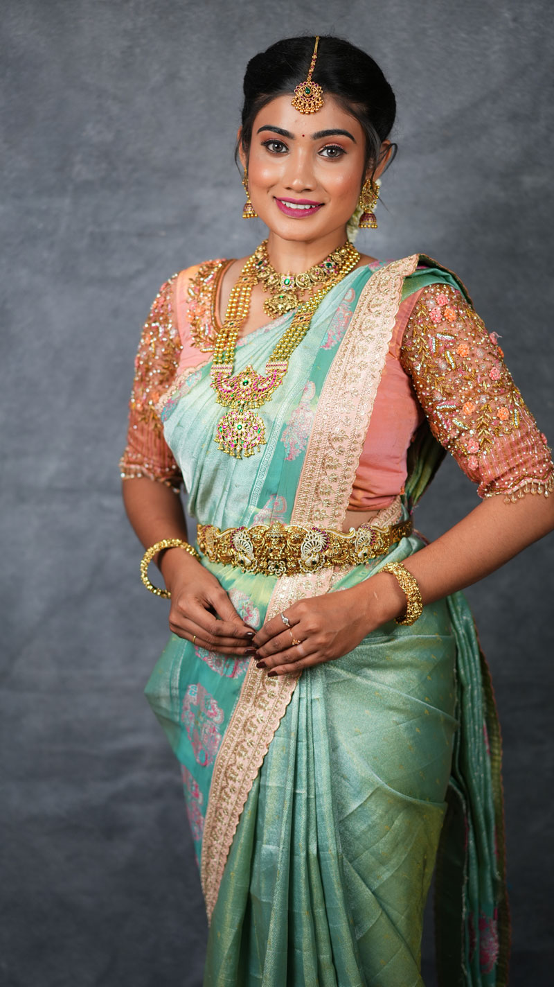 Bridal makeup look, front portrait