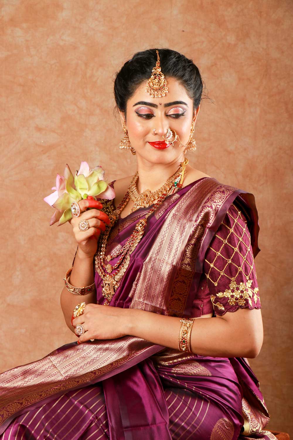 Bridal makeup artist in Chennai — close-up glam detail